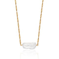 Milskye Unique Perfect Jewelry Gold Plated 925 Silver Baroque Pearl Twist Chain Charm Necklace