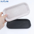 Small Dining Plate Storage Tray 20*10.5CM Safe Degradable Materials Serving Tray for Coffee Tea Fruit Food Dessert