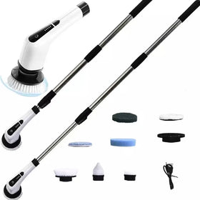 Multifunctional 7 1 Telescopic Handheld Cordless Spin Brush Powerful Floor Scrubber Eco-Friendly ABS Stainless Steel Brush
