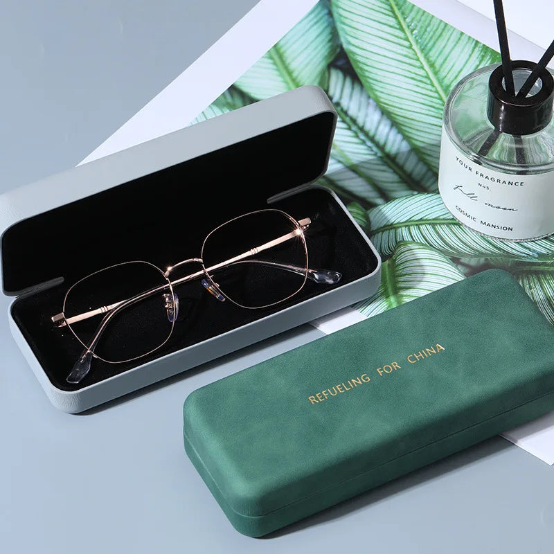 Exquisite Fashionable Leather Glasses case Custom logo Storage Box