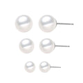 316L Stainless Steel Trendy Shell Bead 6mm Imitation Pearl Stud Earrings for Women