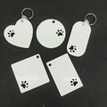 Puppy Keychain Sublimation MDF Keychain Paw Print Wooden Keychain Custom Image Dog Tag
