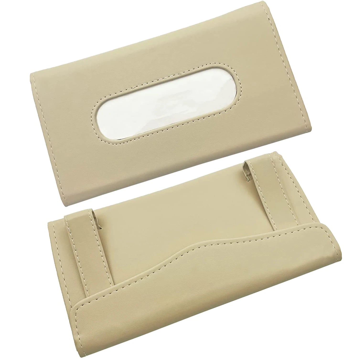Custom Genuine Leather  Rectangle Tissue Box Custom Portable Car Hanging Tissue Storage case
