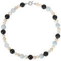 Original Design New Natural Aquamarine Stone Shiny Pearl Strand Beads for Women Jewelry Gifts Customized