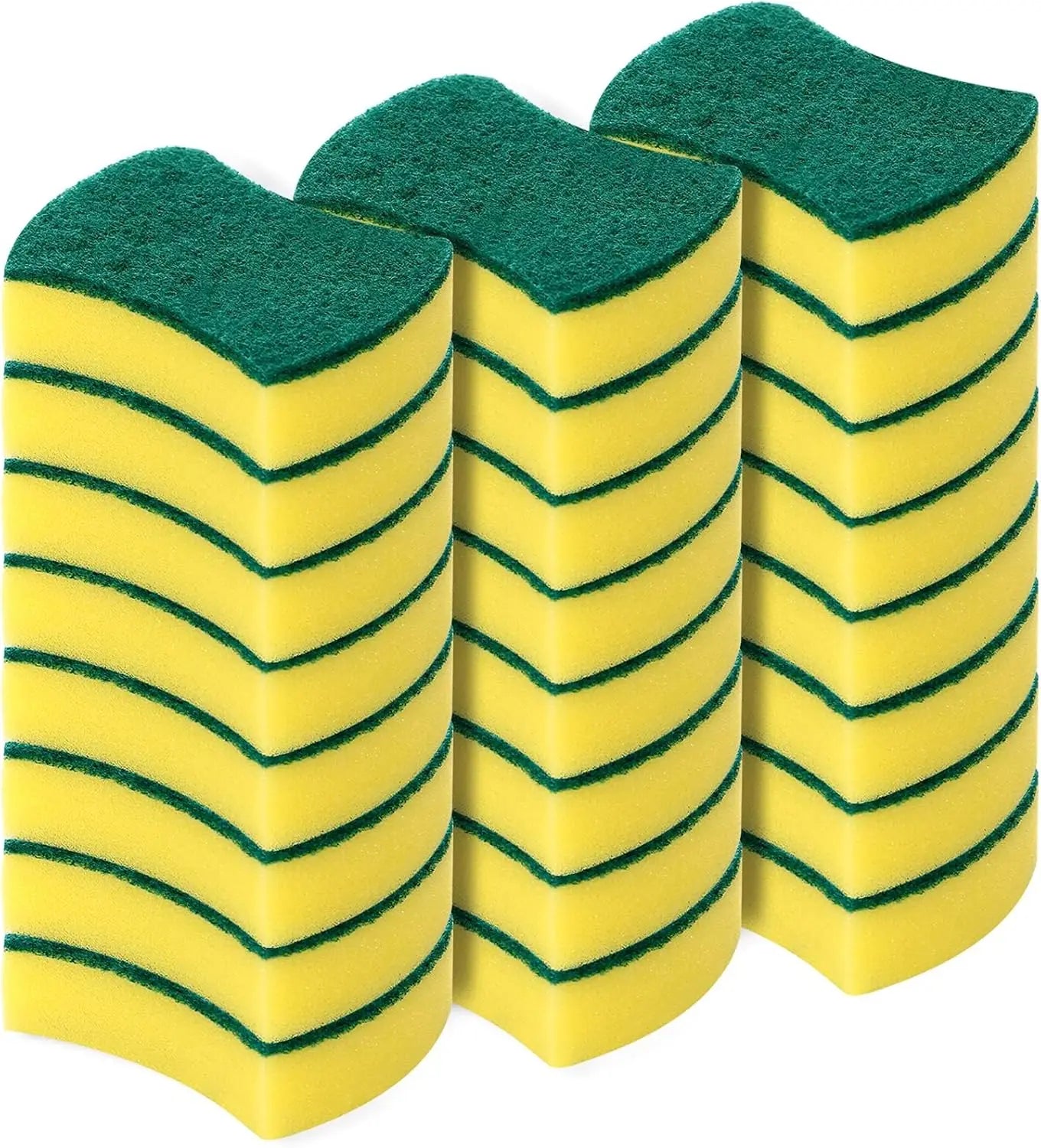 2025 Heavy Duty Scrub Sponges 24 Pack Double-Side Design Long-Lasting Kitchen Sponges High Density Dish Sponge