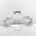 Sterling Silver 5*7mm Semi Mount Ring Frame Empty Blank Support Claw Setting S925 Base Holder Without Center Stone for DIY Inlay