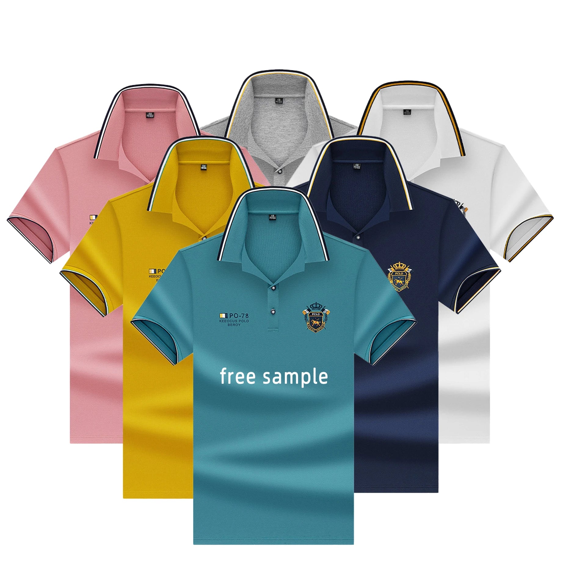 High Quality Performance Classic Men's  Shirt Green Golf Striped Casual Short Sleeve Embossed Solid Knitted Button Custom