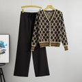 2025 New Women's Casual Daily Wear Two-Piece Set Slimming Knitted Long sweater & Wide-Leg Pants Youthful Fashion for Spring