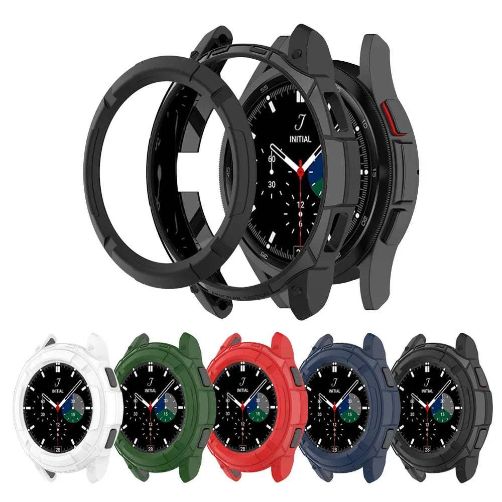 IVANHOE Soft TPU Full Edge Protector Frame Case for Samsung Galaxy Watch 4 Classic 42mm 46mm Bumper Cover