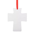 Qualisub 1mm Thick Aluminum Cross Sublimation Christmas Ornaments Blank Double Sided Printing Sublimation Metal Ornament