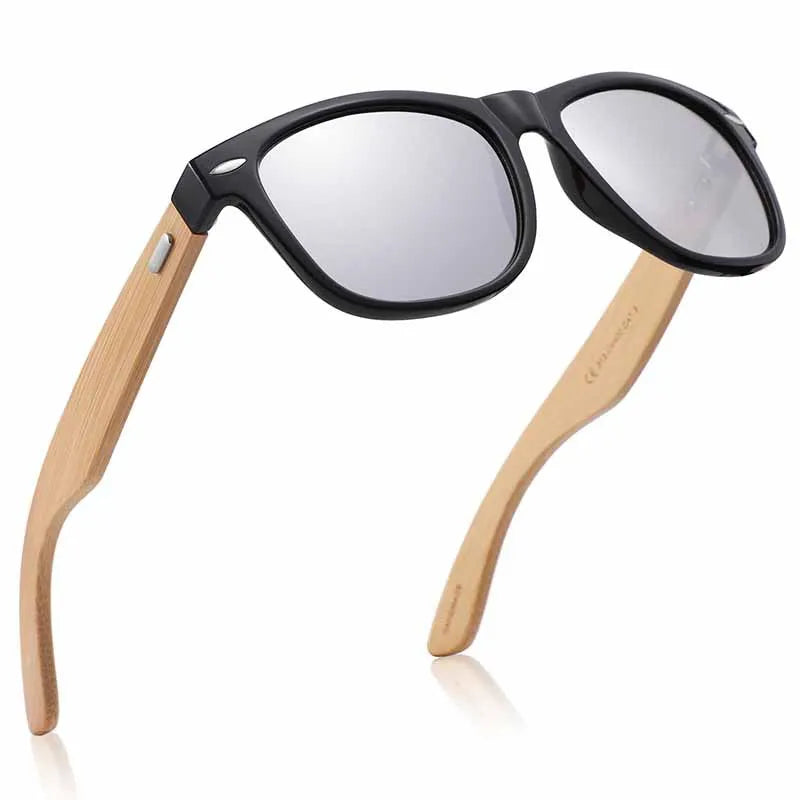 Custom logo Factory Price Hot Sale PC Frame Bamboo Wood Temples Unisex Classic Vintage Bamboo Wooden Sunglasses Polarized
