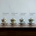 Japanese-style Retro Grass and Wood Gray Ceramic Cover Bowl Kung Fu Tea Set  Minimalist Sancai Gaiwan Tea Cup Office Set