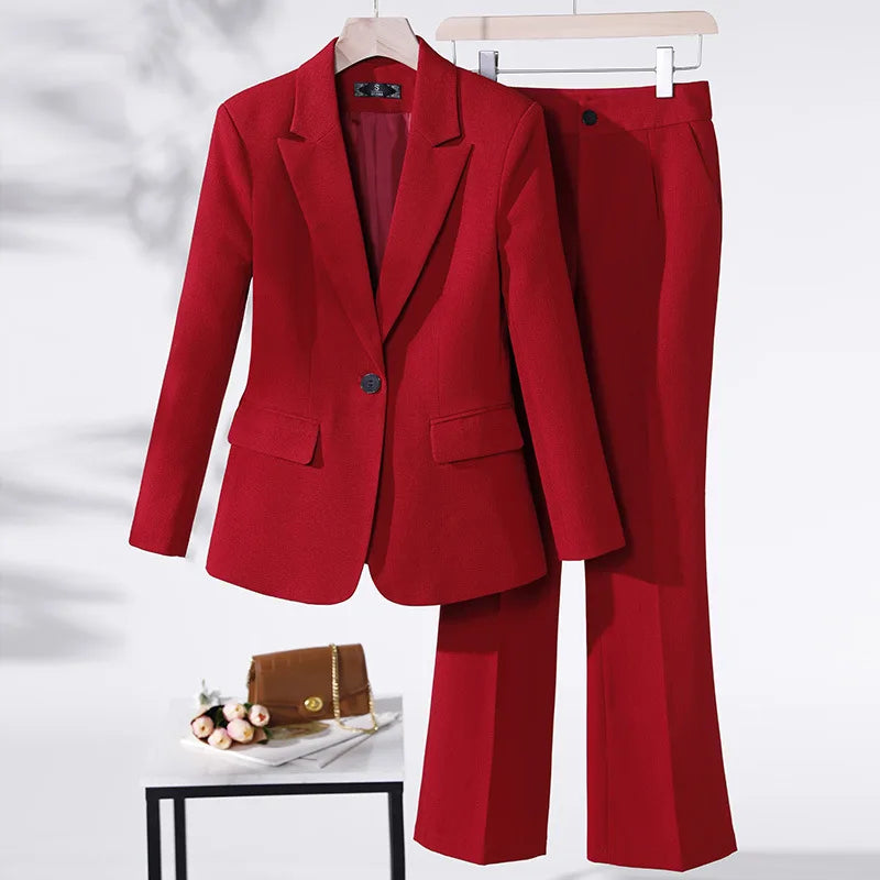 S-4XL Business Commuter Set Jacket and Pants Long Sleeved Professional Suit Pants and Formal Suit Blazer and Trousers
