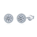 925 Sterling Silver Fine Stud Earrings for Ladies Women's Moissanite Earrings