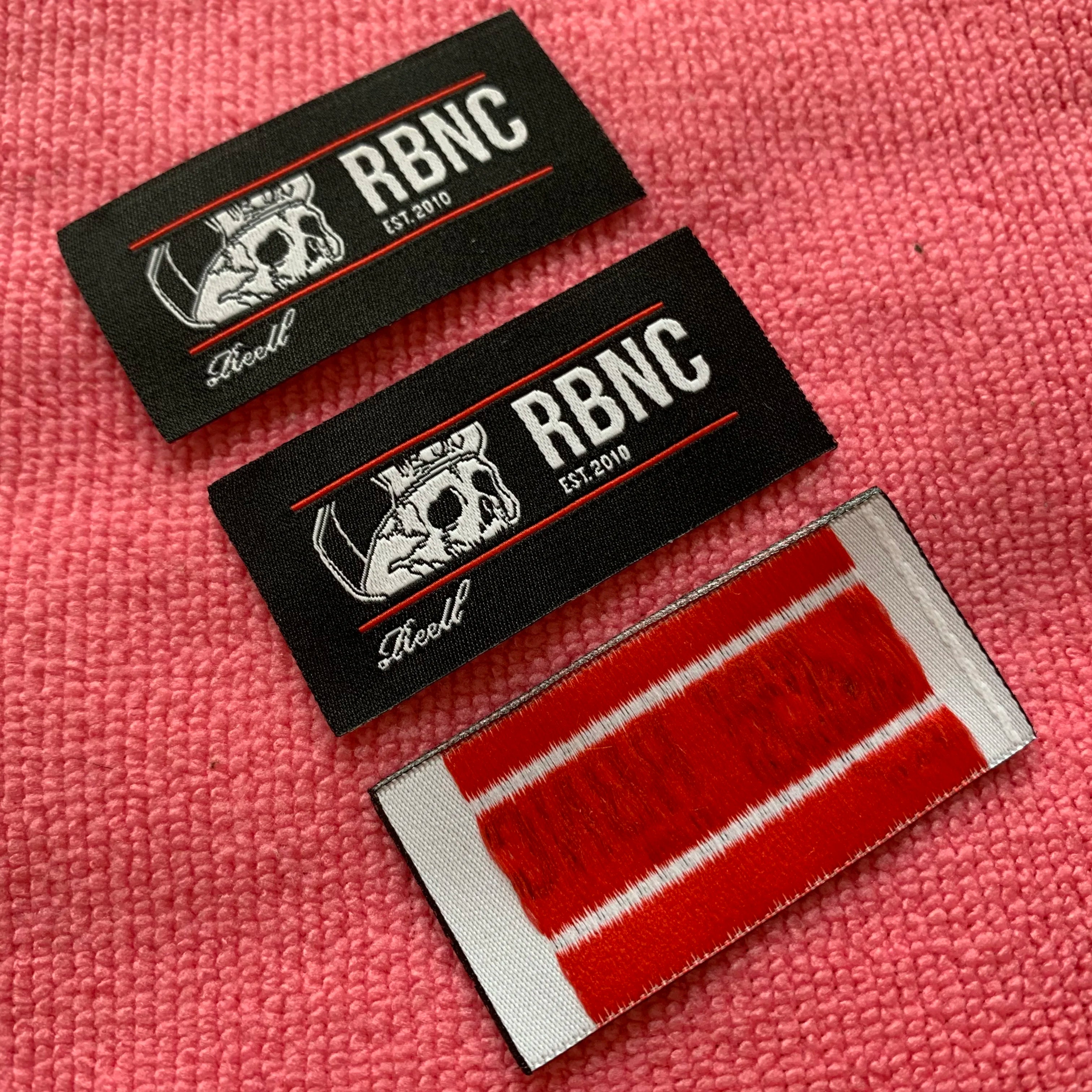 Straight Cut Weaving logo Clothing Neck Labelknitting logo Damask Woven Label for Coats