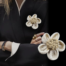 Niche European and American Brooch Woven Sunflower Handmade Suit Sweater Coat Pin Corsage Flower Brooch