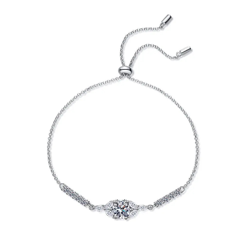 Luxury Adjustable Gra VVS Moissanite S925 925 Sterling Silver Fine Fashion Bracelets Bangle for Women's Party Gift