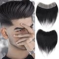 100% Human Hair Natural Hairline Forehead Hair Replacement Super Thin Skin PU V-loop Front Hairline Toupee for Men