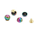 Nolvo World 11Mm Rainbow Round Stud Rivet ScrewShoes Bags Bracelets Strap Dog Collar Mushroom Metal Stud and Rivets for Bags