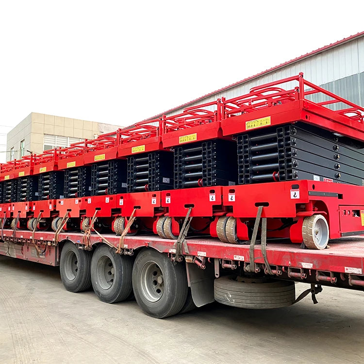 6m 8m 10m 12m 14m 18m 300kg 1t 2t Capacity Electric Mobile Scissor Lift Manlift Mobile Platform Rough Terrain
