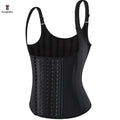 Removable Strap 25 Steel Bone Waist Trainer Smooth Latex Slimming Sheath Pushing Holes Waist Trainer Vest With 6 Hook