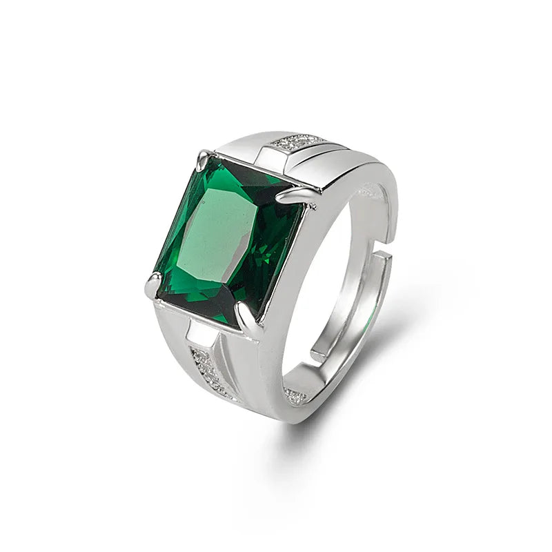 Luxury Rings 2023 European and American Plated Vintage Hip Hop Emerald Fashion Metal Men's Fashion Accessories Engagement Ring