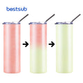 BestSub Wholesale Printed Double Wall Stainless Steel 20 oz Color Changing Skinny Tumbler Sublimation Blanks Taza