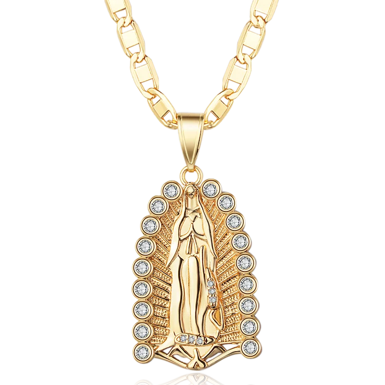 Women Accessories Supplier Fashion Jewelry Gold Plated 24K Custom Engrave Pendent for Women Men Necklace
