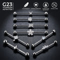 ASTM F136 G23 Titanium Implant Grade Industrial Barbell Externally Threaded Long Earring CZ Cartilage Body Piercing Jewelry