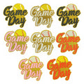 Wholesale Baseball Football Team Embroidery Gameday Patches Custom Iron on Gold Glitter Embroidered Patches for Hat Clothing