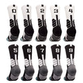 LINGTU Basketball Crew Socks Knitted Sports Socks Shock Absorption Basketball Running Athletic Basketball Socks With Numbers