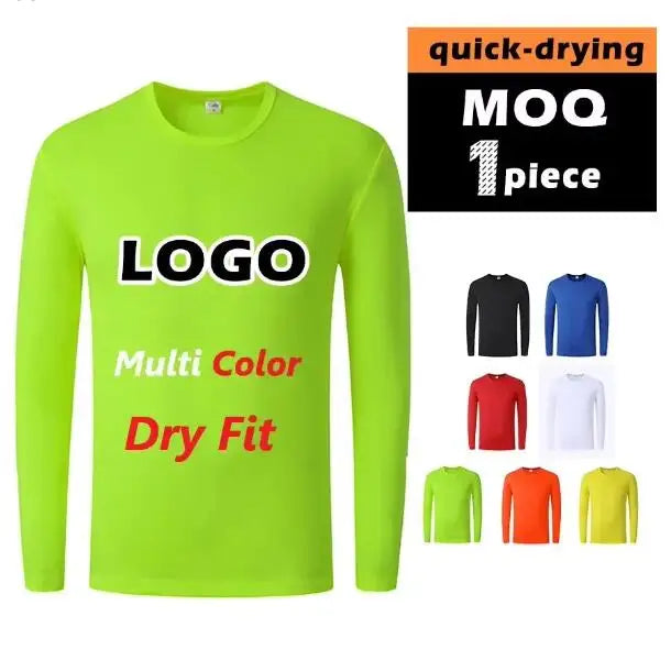 Custom Men's Long Sleeve Quick Dry T-shirt 100%polyester Mesh Quick Dry Muscle Fit Sports Top Loose Fit Long-sleeved Sports Top