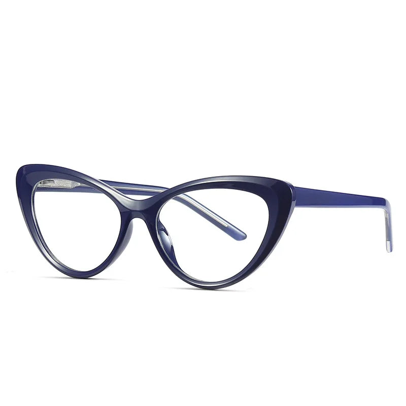 Hot Selling Anti Blue Light Lens Tr90 Unisex Eyeglasses Frames Cat Eye Luxury Retro Fashion Thick Acetate Eyeglass Optical