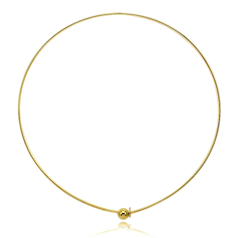 Fashion Chokers Necklace Trendy Style Gold Ball Collar Necklaces for Women Men Collares Femme Popular Statement Jewelry