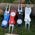 Customizable Metal Foldable Golf Divot Tool with Pop-up Button and Magnetic Ball Marker Pin Type Sports Product
