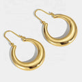 Europe and the United States Hundred Match Cold Wind Brass Plated 18 Gold Round Drop Hoop Earrings