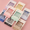 6Pcs Retractable Pens with Different Tips Gel Ink Pen Set Aesthetic Quick-Dry Pens for School Student