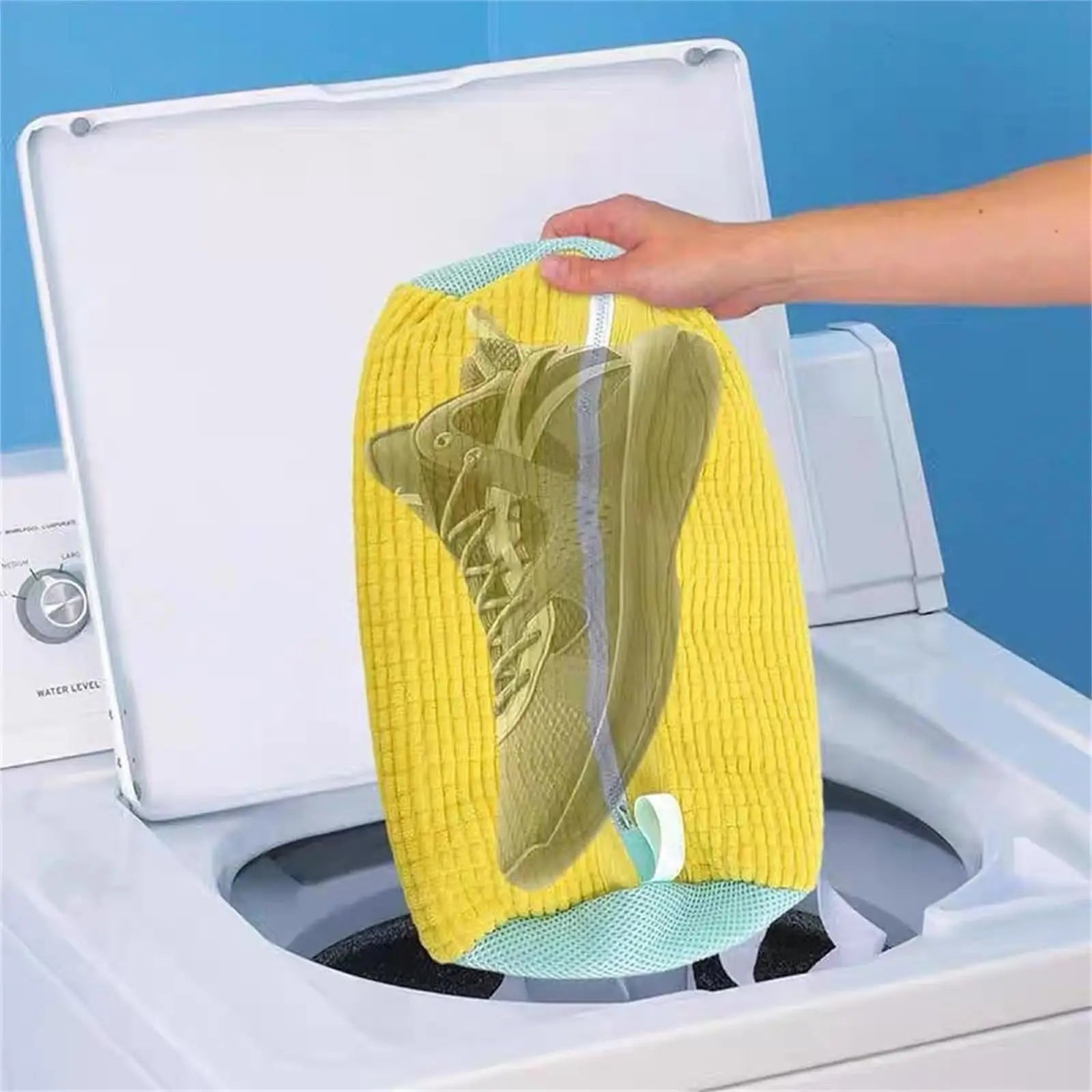 Shoe Washing Machine Bag Reusable Durable Zipper Plush Shoe Washing Bag for Shoes Sneakers