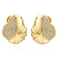Beautiful lotus leaf crystal statement accessories earings jewelry women cubic zirconia ear cuffs earrings no piercing sparkle.