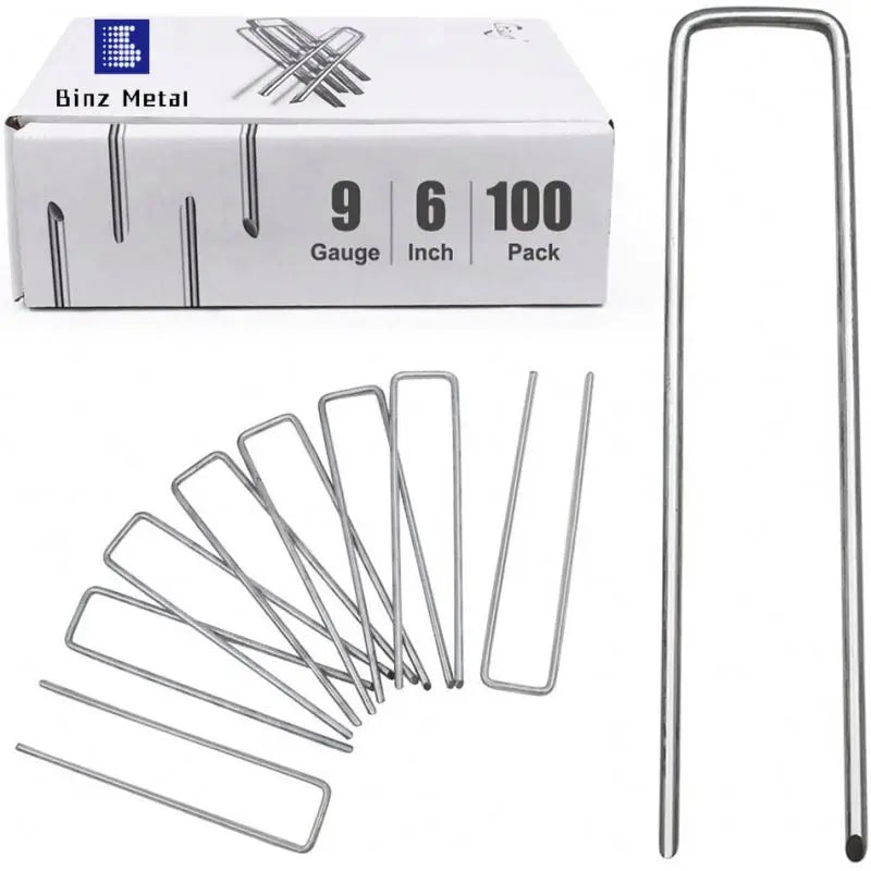 Zinc Plated Garden Stakes Galvanized Landscape Staples U-Type Turf Staples for Artificial Grass Rust Proof Sod Pins Stakes