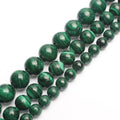 AA Quality Round Loose Natural Green Malachite Semi-Gemstone Beads for Jewelry Making DIY Bracelet Necklace