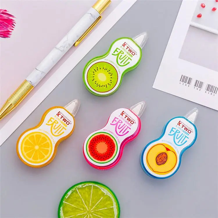 Hot Selling Gourd Shape Fruit Printed Non-Tocxic Colored Correction Tape for Office School Use