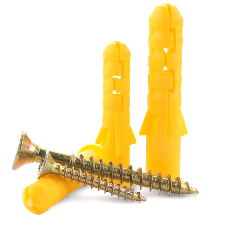 PE Material 2020  Factory Hot Sale Yellow Pin Plastic Wall Plug