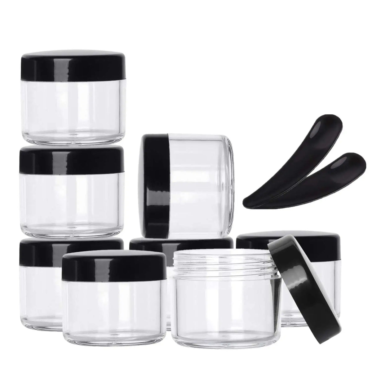 20g Black Plastic Cosmetic Jars with Lid Small Empty Container Packaging for Skincare Cream Eye Cream Lipstick-Use in Skin Care