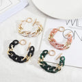 Vintage Metal Acrylic Splicing Thick Chain Bracelet for Women Candy Color Resin Statement Charm Bracelet Homme Wristband Jewelry