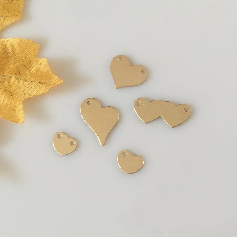 Factory Direct 14K Gold Filled Non Tarnish Jewelry Heart Necklace Pendant for DIY Making