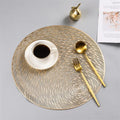 K1405 Placemats Restaurant Round PVC Hollow Meal Pads Anti-hot Dining Table Mats Set PVC Tablemat