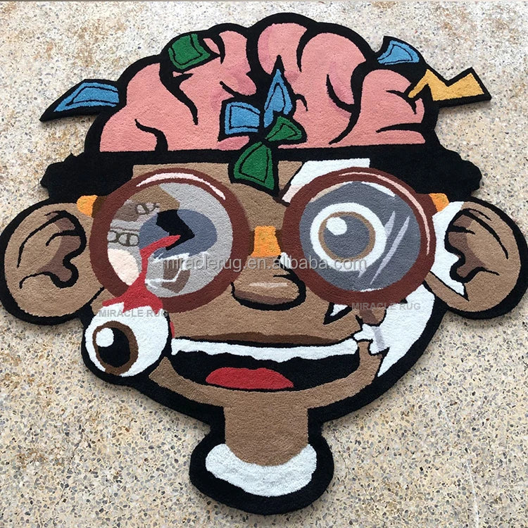 Cute Q-version Custom Boy Cartoon Rug Spoof Personalized Graffiti Peripheral Decorations Boy Character Rugs and Carpets for Kids