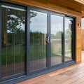 TOMA Aluminium Profile French Casement Doors Exterior Black Metal French Doors