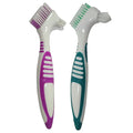 Premium Double-Headed Denture Toothbrush Effective Hard Bristle Nylon Brush